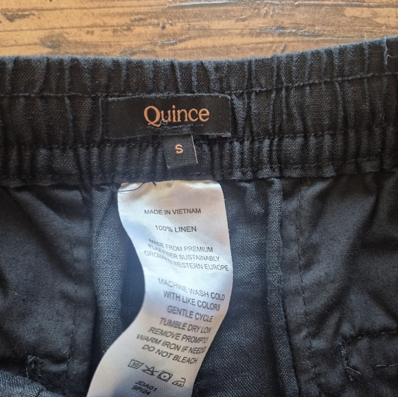 Quince 100% European Linen High Waisted Black Shorts Size Small - Picture 7 of 7